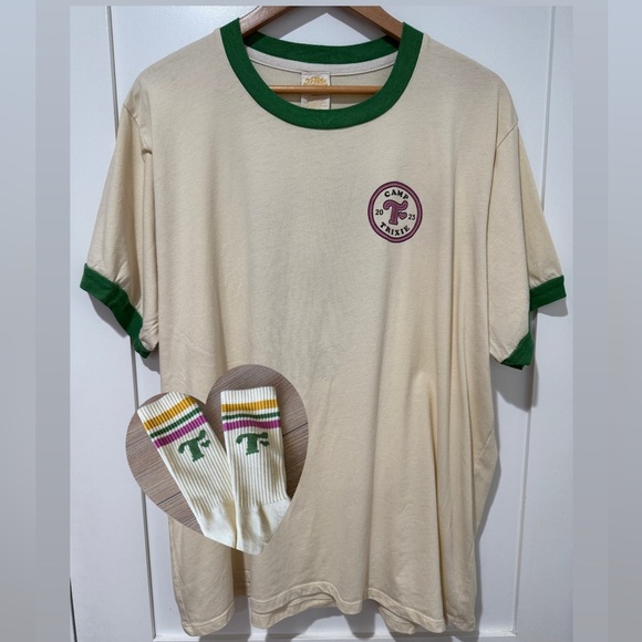 Camp Trixie Limited Edition Ringer Tee + socks Trixie Cosmetics Tee 2XL Socks OS - Picture 1 of 14